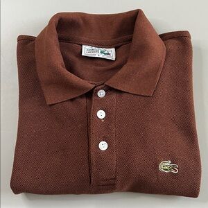 Lacoste Brown Pique Polo Size Large